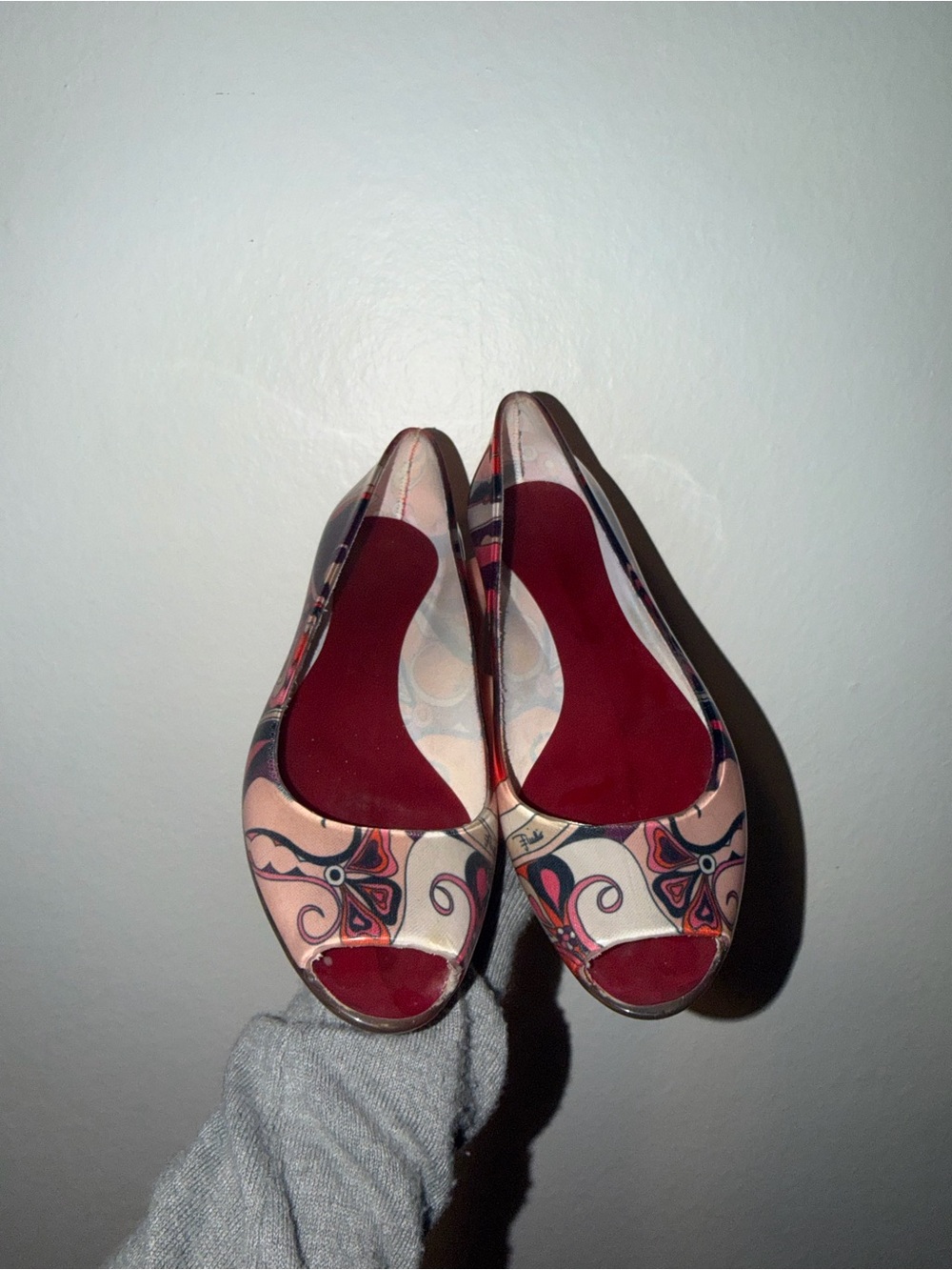 Women’s Emilio Pucci Peep-Toe Jelly flats in Pink